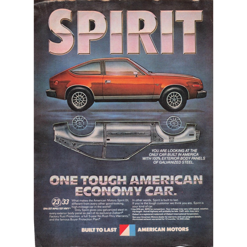 Vintage 1981 American Motors Spirit Car Advertisement Print Ad Wall‎ Art